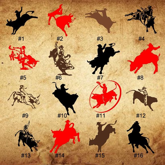 BULL RIDER VINYL DECAL - 5-6" - Picture 1 of 7